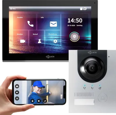 Produktbild von GOLIATH PRO IP Video Türsprechanlage | App | Silber | 1-Familienhaus | 10 Zoll | Aufputz | 180°