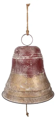 Produktbild von Clayre & Eef Weihnachtsdekorationsfigur Klingel Ø 52x56 cm Rot Metall