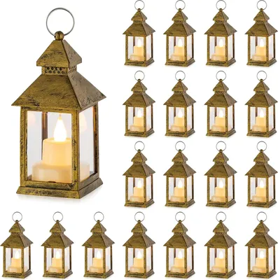 Produktbild von Halloween Kerzenlaternen Set - 20 Schwarze Flackernde LED Teelichter Mit Marokkanischen Vintage Ornamenten Für Tisch - Wohnzimmer Und Außen - Perfekt Für Ramadan Und Festdekoration