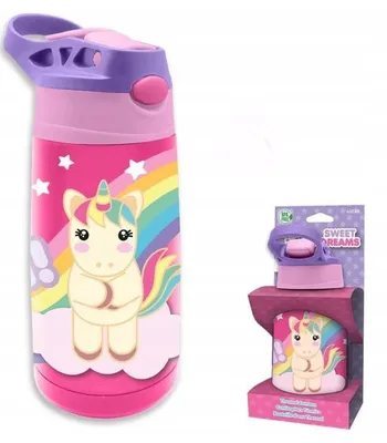 Produktbild von Kids Euroswan Einhorn Trinkflasche aus Edelstahl 400ml