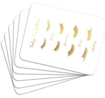 Produktbild von MG Design Set aus 6 Kork-Platzsets - Eyelasheh Gold - 30 x 40 cm - hitzebeständig & abwischbar, mit Korkrückseite