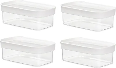 Produktbild von EMSA Optima, Box, Rechteckig, 0,45 l, Transparent, Weiß, Styrol-Methylmethacrylat (MS), Thermoplastisches Elastomer (TPE), 160 mm