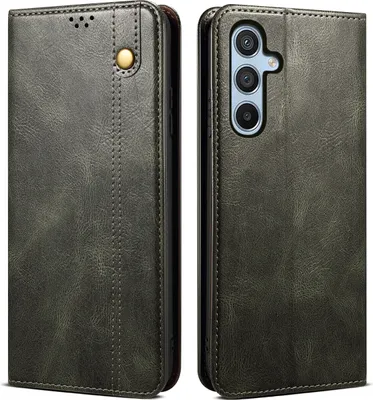 Produktbild von Galaxy M14 Hülle, Leder Flip Brieftasche Schutzhülle mit Standfunktion für Samsung Galaxy M14 Grün