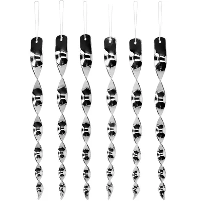 Produktbild von MIKONI Windspirale | 6 STÜCK | 30 cm | Silber | XL Vogelabwehr Vogelschreck Reflektierend Windspiel