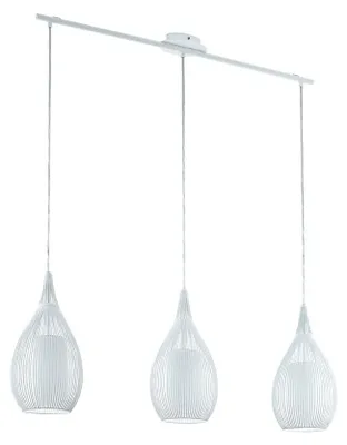 Immagine prodotto di Lampadario Contemporaneo Razoni 3 Luci Acciaio Bianco