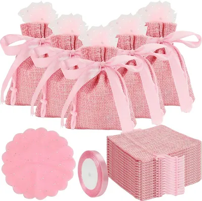 Produktbild von Kleine Jutesäckchen in Rosa, 30 Stück mit Kordelzug