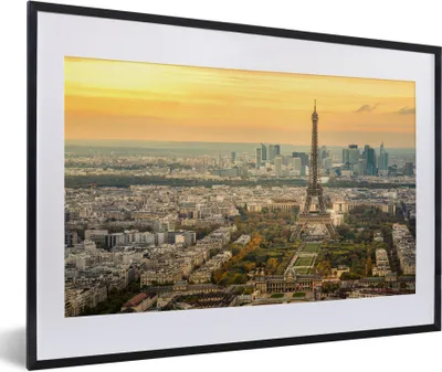 Produktbild von MuchoWow® MuchoWow® Gerahmtes Poster Paris und der Eiffelturm mit einem sehr bunten Himmel 60x40 cm - Poster mit zchwarzem Bilderrahmen - Schlafzimmer - Plakat in Rahmen - Drucken