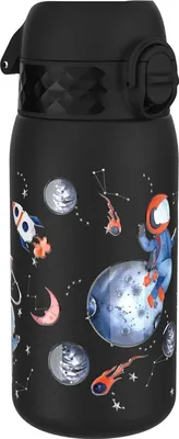 Imagen del producto de Botella de agua para niños, 350 ml / 12 oz. A prueba de fugas, fácil de abrir, con cierre seguro, apta para lavavajillas, libre de BPA, con asa para transportar, fácil de limpiar y sin olores. Diseño: Ion8