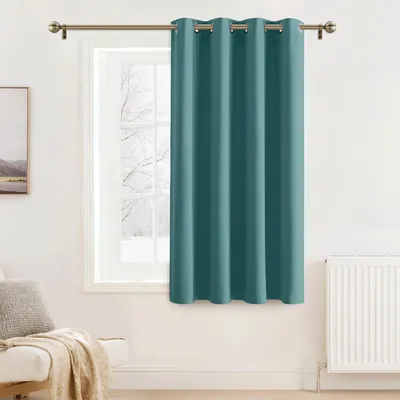 Zdjęcie produktu dla Zasłona zaciemniająca, przelotki, termoizolacyjna, wymiary: 180 cm wysokości x 140 cm szerokości, kolor: turkusowy