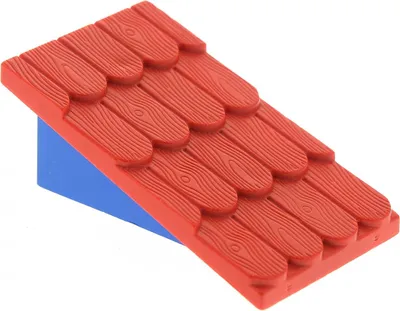 Produktbild von 1x Lego Fabuland Dach 4x6x2 rot Wand blau 6x2 ohne Schornstein Loch 4323 787c01