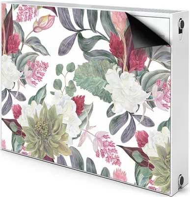 Produktbild von Magnet Heizkörper Heizkörper-Abdeckung Heizkörperabdeckung 90x60 cm  - Farbenfrohe Blumen