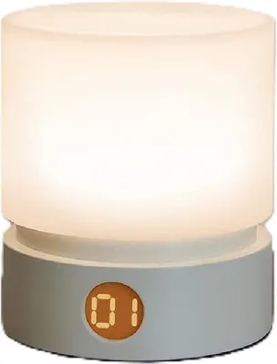 Produktbild von Timer-Nachtlicht Pro: Dimmbare LED-Nachttischlampe für Kinder, Holzoptik, wiederaufladbar