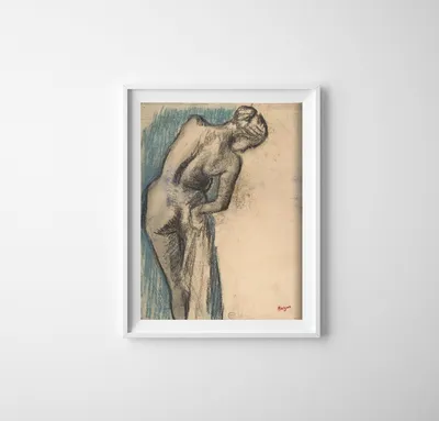 Produktbild von Poster - Canvas - Leinwand - 42 cm x 59,4 cm - Edgar Degas Die Badende Serie