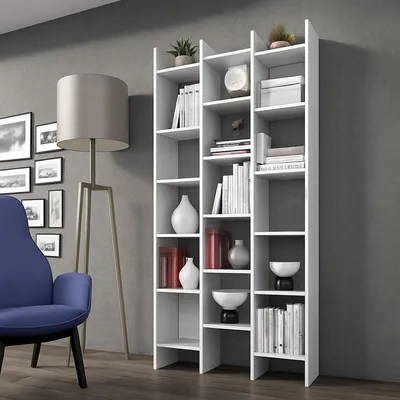 Produktbild von Regal - Bibliothek Weiß 29x96x192h cm
