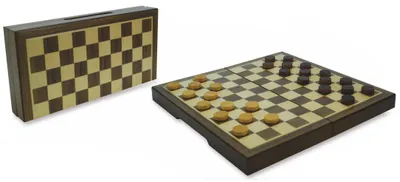 Obrázok produktu pre HOT Games Dáma Magnetická inkrustovaná orechová 23x23x2cm