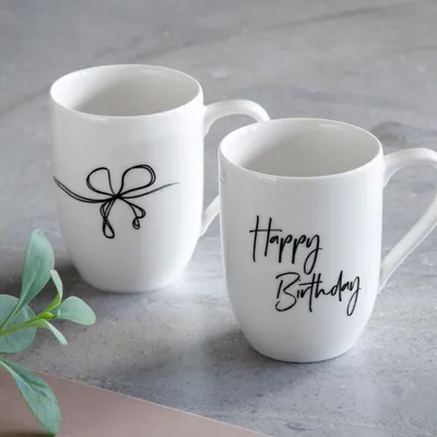 Produktbild von Villeroy & Boch Statement Henkelbecher Happy Birthday 0,29l Set 2tlg