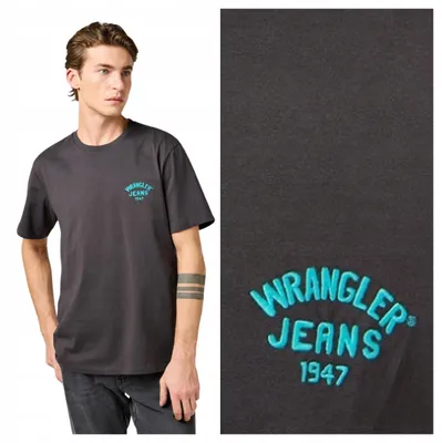Obrázok produktu pre Wrangler | Pánske tričko s malým logom, čierna farba, vyrobené z bavlny, veľkosť L