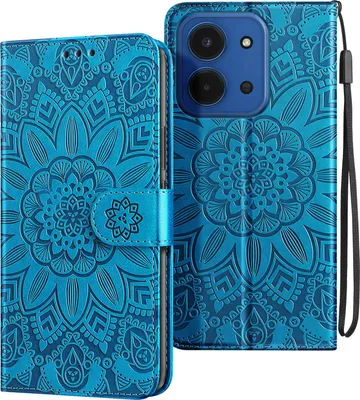 Immagine prodotto di Avizar, Custodia flip Mandala Redmi 15C con scomparto per schede, blu