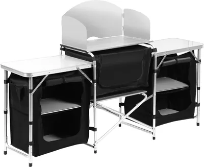 Zdjęcie produktu dla Kuchnia kempingowa Aopunly 174 x 104 x 40 cm, szafka kempingowa z aluminiową ramą, meble kempingowe, kuchnia kempingowa na świeżym powietrzu, składana