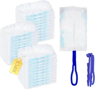 Obrázok produktu pre Náhradná prachovka 30 kusov, 2 rukoväte, modrá, pre domácnosť