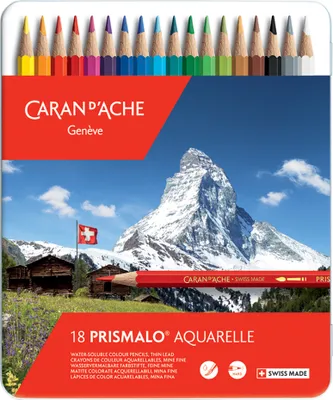 Image de CARAN D'ACHE Crayons de couleur PRISMALO étui métallique de 18 pièces
