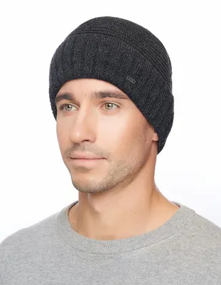 Produktbild von Strickmütze für Herren – 9029 – schwarz/dunkelgrau