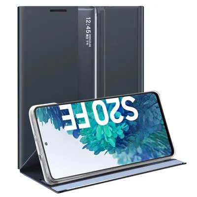 Immagine prodotto di Custodia Galaxy S20 FE, Custodia sottile in pelle con finestra e supporto per Samsung Galaxy S20 FE blu navy