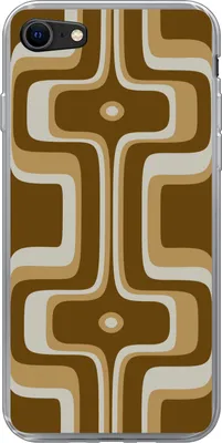 Produktbild von MuchoWow® Handyhülle Schutzhülle Hülle für Telefoonhoesje iPhone 8 Retro - Design - Braun Silikon Softcase Handy Hülle - Schutzhaube