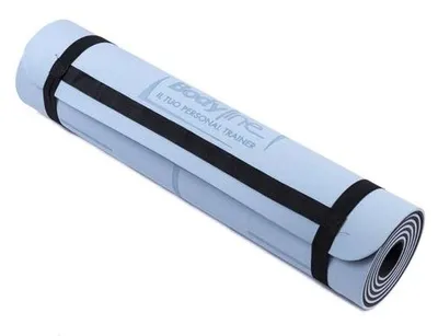 Zdjęcie produktu dla Mata do jogi TPE, 183x61x0,8 cm, antypoślizgowa - mata fitness i pilatesowa o grubości 8 mm, z paskiem, idealna do użytku w domu i na siłowni