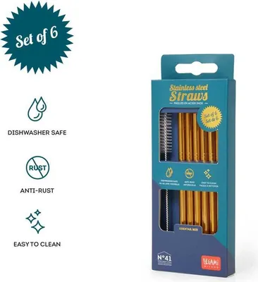 Produktbild von Legami STROHHALME EDELSTAHL GOLD GOLD