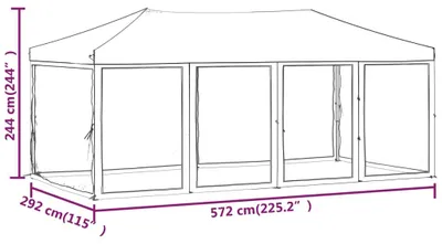 Obrázek produktu pro vidaXL Párty stan skládací s bočnicemi Cream 3x6 m