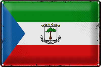 Produktbild von Blechschild Flagge Äquatorialguinea 30x20cm Retro Flag