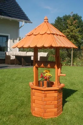 Produktbild von Zierbrunnen, Holzbrunnen, Gartenbrunnen, Brunnen Höhe 1,20 m