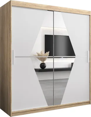 Produktbild von Kleiderschrank, Schiebetürenschrank Schlafzimmer, Schrank mit Spiegel BOLIWIA 180 cm