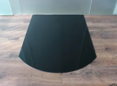 Produktbild von Segmentbogen 120x140cm Glas schwarz - Funkenschutzplatte Kaminbodenplatte Glasplatte
