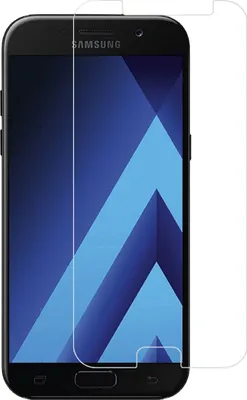 A Samsung Galaxy A5 (2017) smartphone with a screen protector placed over it.