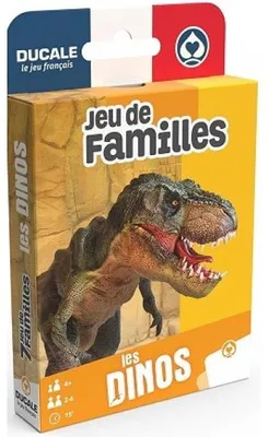 Image de Jeu de familles les dinosaures 32 cartes - ducale enfant - jeu de societe, voyage