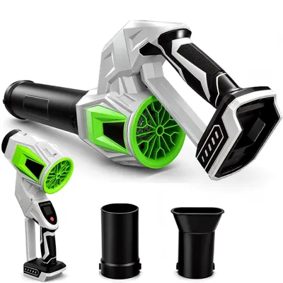 Produktbild von Akku-Laubbläser kompatibel mit Makita 18-V-Akkus, bürstenlos, 535 m³/h, 3 Stufen, 22.000 U/min, Gewicht 1 kg, mit 3 Düsen und Farbdisplay, ohne Akku