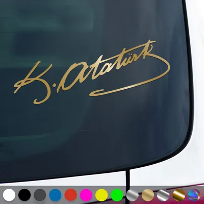 Produktbild von PantherPixel Atatürk Aufkleber Mustafa Kemal Türkei Imza Sticker Auto Geschenkidee Farbe Gold