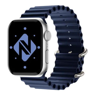 Immagine prodotto di Bracciale per smartwatch NALIA, stile OCEAN, compatibile con Apple Watch SE e serie 8/7/6/5/4/3/2/1, 38mm 40mm 41mm, cinturino di ricambio per orologio iWatch, da donna e da uomo, in silicone, impermeabile, colore: blu scuro