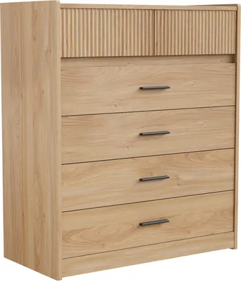 Produktbild von HOMAVO DG1 Kommode – Modernes Design, 6 geräumige Schubladen, pflegeleichte Melaminoberfläche,Holz, langlebig, ideal für Wohnzimmer