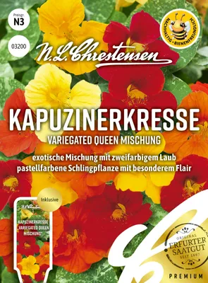 Produktbild von Kapuzinerkresse Variegated Queen Mischung  | Kapuzinerkressesamen von N.L. Chrestensen