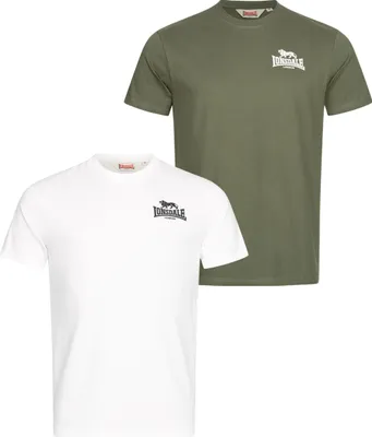 Obrázok produktu pre Pánske tričko regular fit double pack BLAIRMORE Green/White L Lonsdale