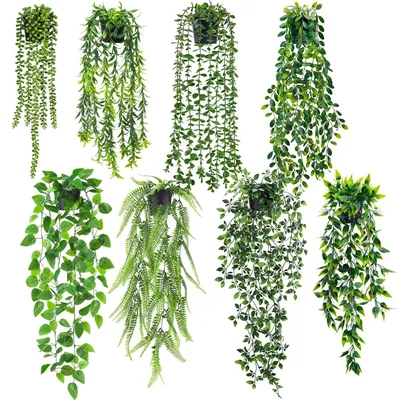 Immagine prodotto di Omgoods - Set di 8 piante artificiali con vasi, ideali per la decorazione