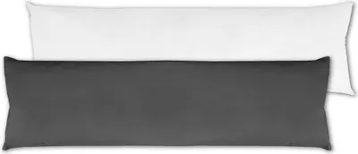 Produktbild von Seitenschläfer Kissenhülle Anthrazit ca. 40x140cm – Mikrofaser Bezug inkl. Füllkissen, waschbar, für Körperkissen, Füllkissen und Seitenschläferkissen
