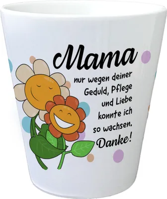 Produktbild von Danke Mama Blumentopf mit dekorativem Blume Design zum Muttertag