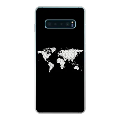 Produktbild von MuchoWow® Handyhülle Schutzhülle Hülle für Samsung Galaxy S10 Plus Weltkarte - Muster - Schwarz Silikon Softcase Handy Hülle - Schutzhülle