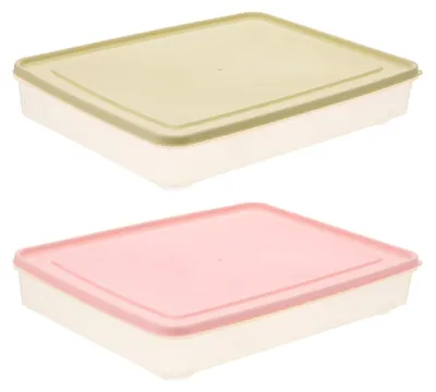 Eierbox aus Kunststoff, 2er-Set, für 24 Eier, stapelbar, rosa/beige