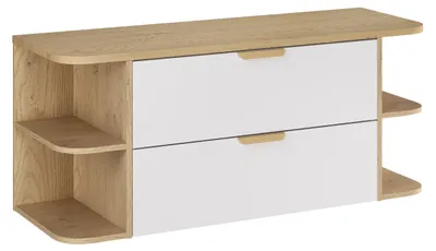 Zdjęcie produktu dla Zestaw Łazienkowy 120 Cm Z Blatem Dąb I Szafką 2 Szuflady