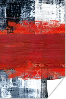 Produktbild von MuchoWow® Poster Gemälde - Abstrakt - Rot - Öl 40x60 cm - Plakate für die Wand - Poster Babyzimmer